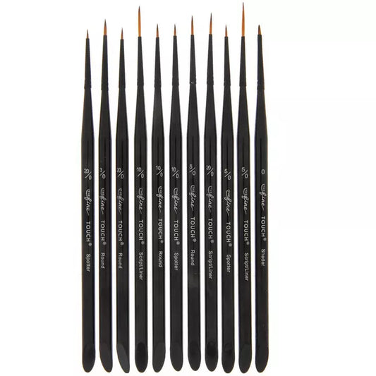 Synthetic Detail Paint Brushes - 11 Piece Set