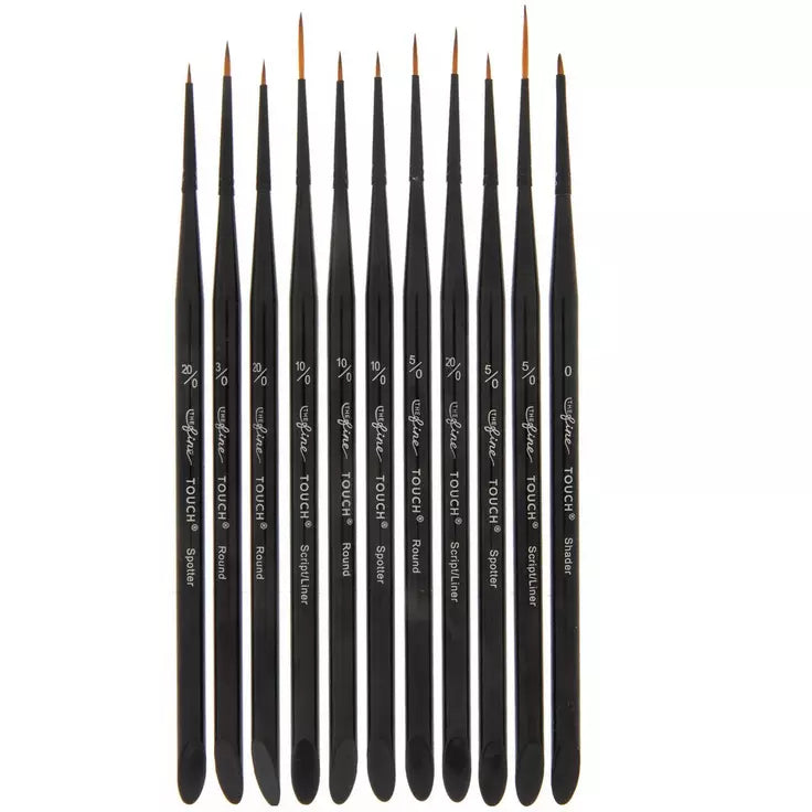 Synthetic Detail Paint Brushes - 11 Piece Set